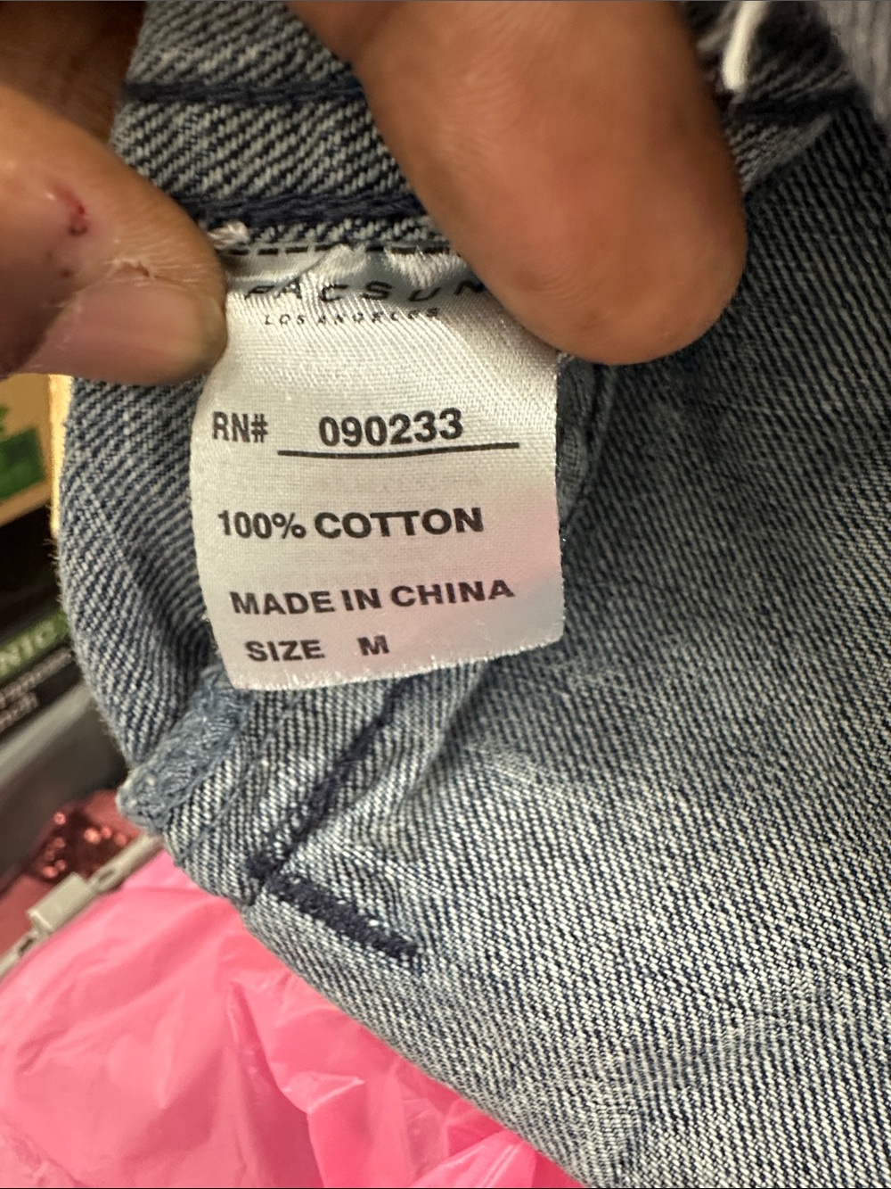 PacSun Distressed Acid-Wash Denim Jacket - Blue - Picture 6 of 7